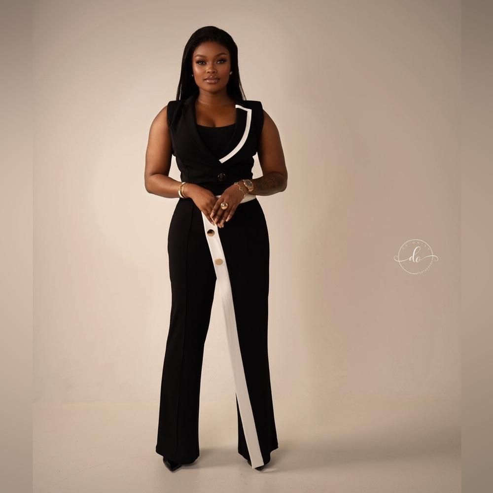 Amelia Black and White pant set